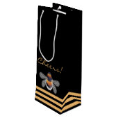 Honeycomb Pattern Geschenktüte Für Weinflaschen (Rückseite Schrägansicht)