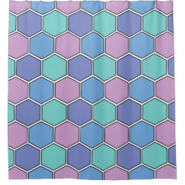 Honeycomb Pattern Pastels Duschvorhang