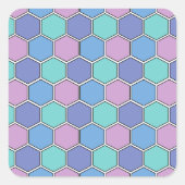 Honeycomb Pattern Pastels Quadratischer Aufkleber (Vorderseite)