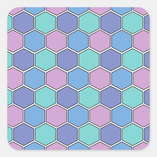 Honeycomb Pattern Pastels Quadratischer Aufkleber (Vorderseite)