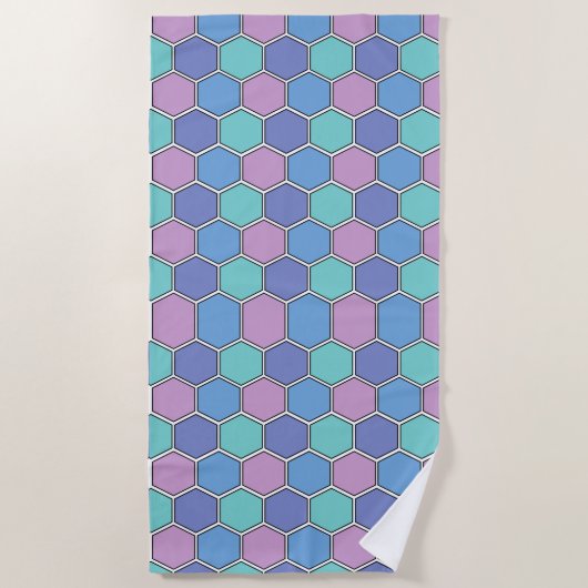 Honeycomb Pattern Pastels Strandtuch (Vorderseite)