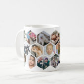 Honeycomb Photo Collage 20 Picture Coffee Mug Kaffeetasse (Vorderseite Links)