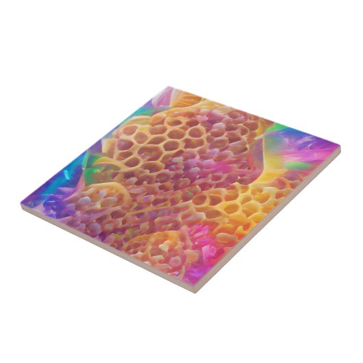 Honeycomb psychedelische digitale Kunst Fliese (Seite)