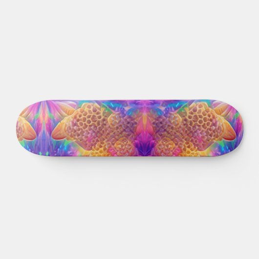 Honeycomb psychedelische digitale Kunst Skateboard (Horizontal)