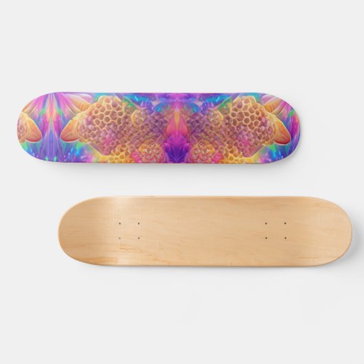 Honeycomb psychedelische digitale Kunst Skateboard (Horizontal)