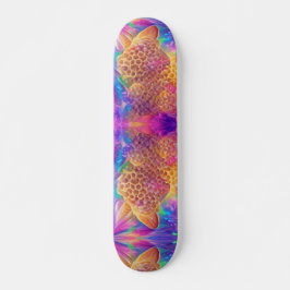 Honeycomb psychedelische digitale Kunst Skateboard