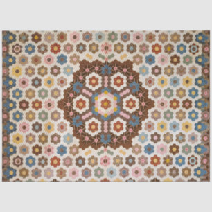 Honeycomb Quilt Vintag 1830 Cottage Core Decoupage Seidenpapier