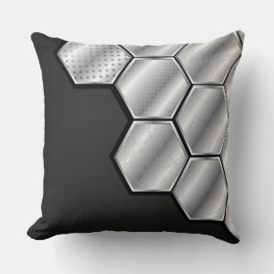 Honeycomb Silver Tiles Decorative Kissen