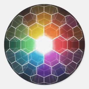 Honeycomb Spectrum Runder Aufkleber
