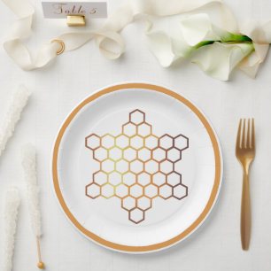 Honeycomb Star Paper Plate Pappteller