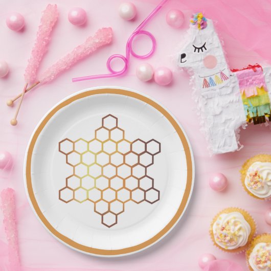 Honeycomb Star Paper Plate Pappteller (Party)