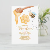 HoneyComb und Bee Baby Shower Einladung (Stehend Vorderseite)