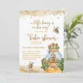 HoneyComb und Bienenillustration Baby Shower Einladung (Stehend Vorderseite)