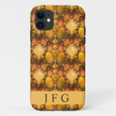 Honeycomb Yellow Fraktal Art Monogram Case-Mate iPhone Hülle (Rückseite)