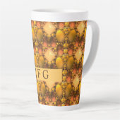 Honeycomb Yellow Fraktal Art Monogram Milchtasse (Rechte Ecke)