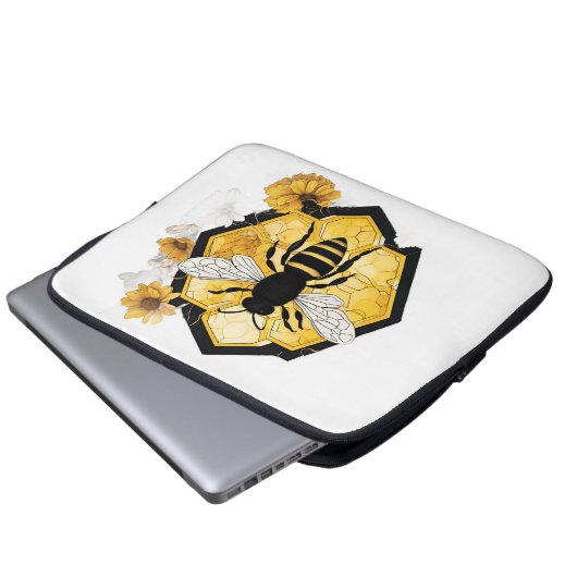Honeycombe Bee Electronics Bag Laptopschutzhülle (Vorne Knopf)
