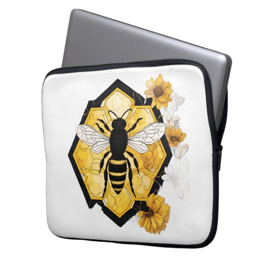 Honeycombe Bee Electronics Bag Laptopschutzhülle (Vorderseite Links)
