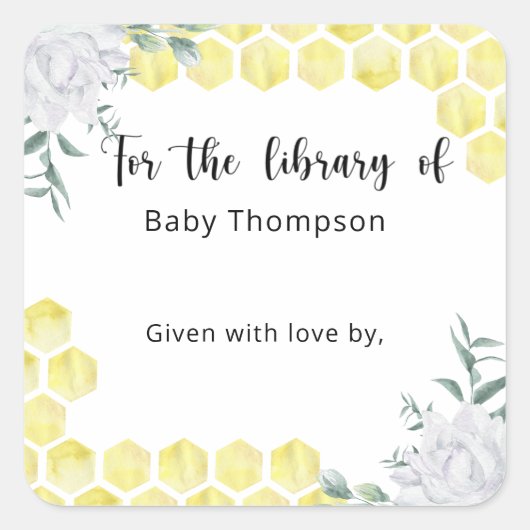 Honeycombs - für die Bibliothek Quadratischer Aufkleber (Vorderseite)