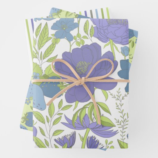 Honeydew, Lilac und Blue Gift Wrap Geschenkpapier Set (Beispiel)