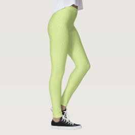 Honeydew Lime Green Polka Dots Abstraktes Muster Leggings