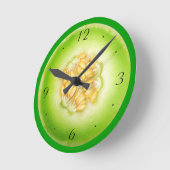 Honeydew Melon Clock Runde Wanduhr (Winkel)