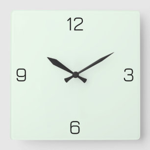 Honeydew Melon Green F0FFF0 Farbe mit Namensoption Quadratische Wanduhr