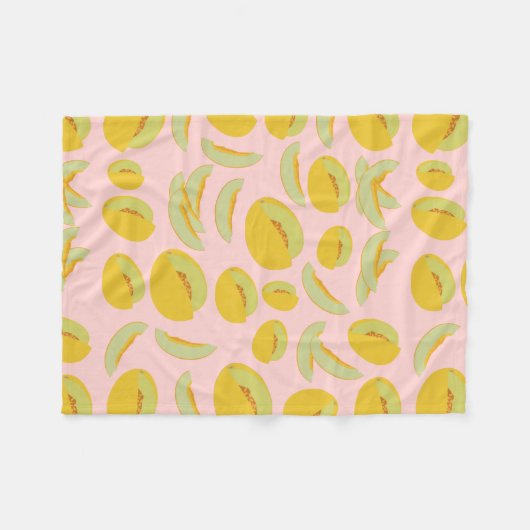 Honeydew Melons Fruchtmuster Fleecedecke (Vorderseite (Horizontal))
