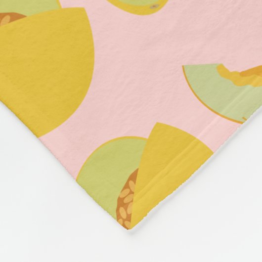 Honeydew Melons Fruchtmuster Fleecedecke (Ecke)