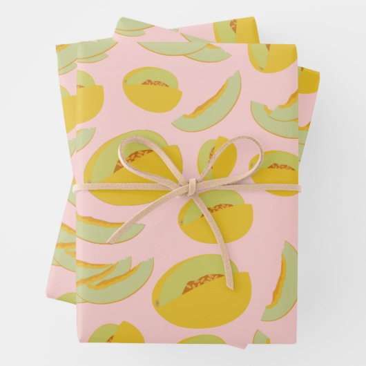 Honeydew Melons Fruchtmuster Geschenkpapier Set (Beispiel)