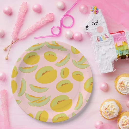 Honeydew Melons Fruchtmuster Pappteller (Party)