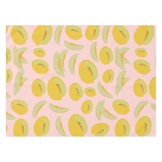 Honeydew Melons Fruchtmuster Tischdecke (Vorderseite (Horizontal))