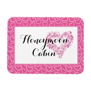 Honeymoon Cabin Pink Hearts Cruise Just Married Magnet