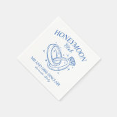 Honeymoon Club Retro Wedding Rings Serviette (Ecke)