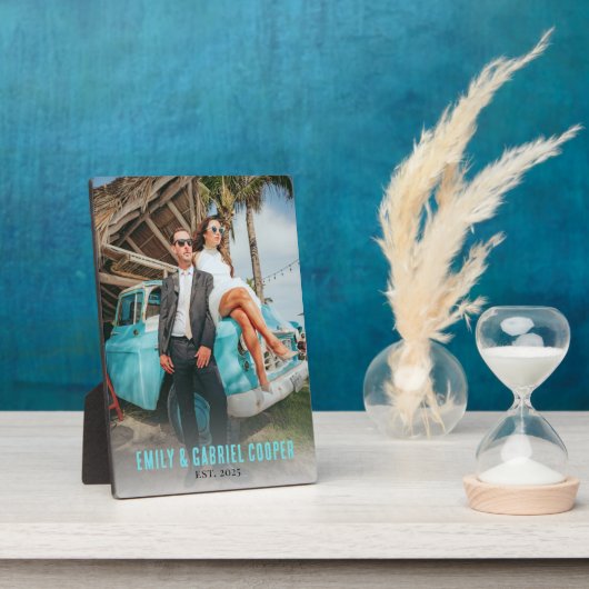 Honeymoon Couple Foto Keepake Fotoplatte (Seite)