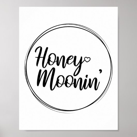 Honeymoon Couple Wedding Honeymoonin Brides Groom Poster (Vorne)