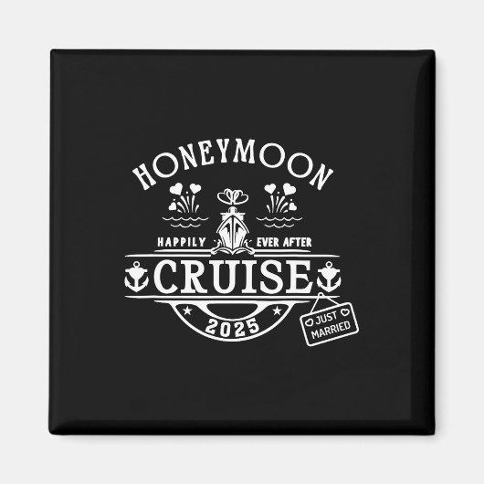Honeymoon Cruise 2025 Bride and Groom Newlywed Cru Magnet (Vorne)