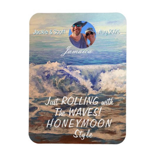 Honeymoon Cruise Blue PERSONALIZE Foto Magnet (Vertikal)