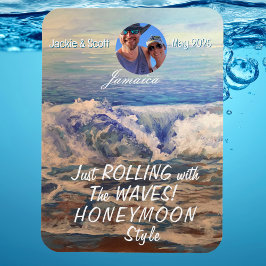 Honeymoon Cruise Blue PERSONALIZE Foto Magnet