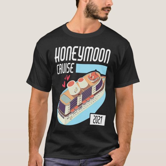 Honeymoon Cruise for Couples 2021 Just Married T-Shirt (Vorderseite)