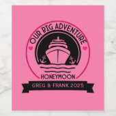 Honeymoon Cruise Weinetikett (Einzelnes Label)