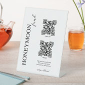 Honeymoon Eleganfonds Moderne Cash QR Code Hochzei Sockelschild (In Situ)