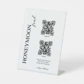 Honeymoon Eleganfonds Moderne Cash QR Code Hochzei Sockelschild (Vorderseite)