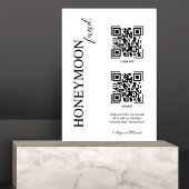 Honeymoon Eleganfonds Moderne Cash QR Code Hochzei Sockelschild