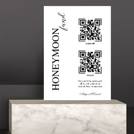 Honeymoon Eleganfonds Moderne Cash QR Code Hochzei Sockelschild