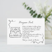 Honeymoon Fond Anfrage Hochzeitskarte Begleitkarte (Stehend Vorderseite)