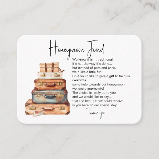 Honeymoon Fond Anfrage Hochzeitskarte Begleitkarte (Vorderseite)
