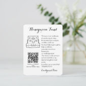 Honeymoon Fond Antrag Hochzeit QR CODE Begleitkarte (Stehend Vorderseite)