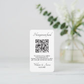 Honeymoon-Fonds mit QR-Code und Foto Begleitkarte (Stehend Vorderseite)