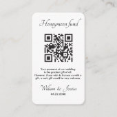 Honeymoon-Fonds mit QR-Code und Foto Begleitkarte (Vorderseite)