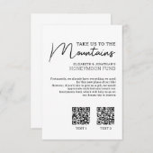 Honeymoon-Fonds moderner Bargeldcode Begleitkarte (Vorne/Hinten)